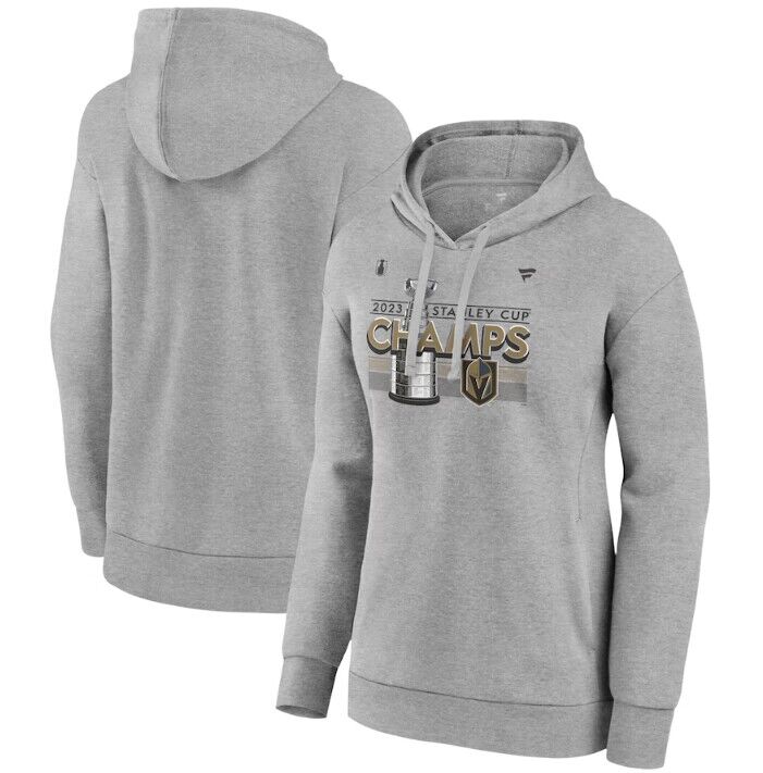 Women's Gray Vegas Golden Knights Heather 2023 Stanley Cup Champions Locker Room Pullover Hoodie